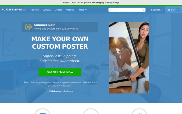 Screenshot of posterburner.com