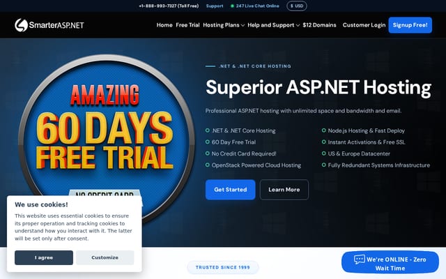 Screenshot of smarterasp.net