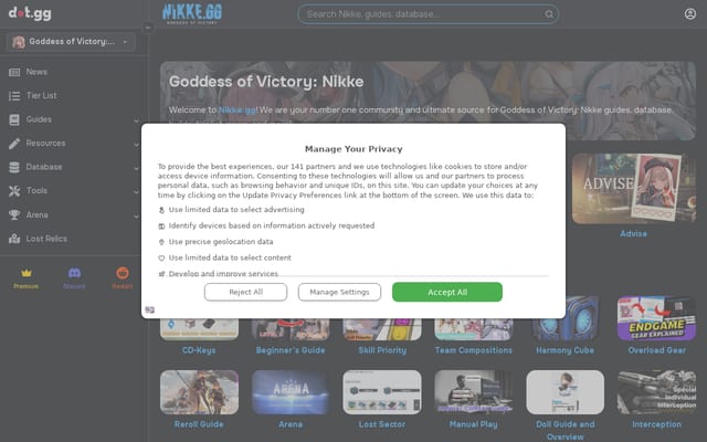 Screenshot of nikke.gg