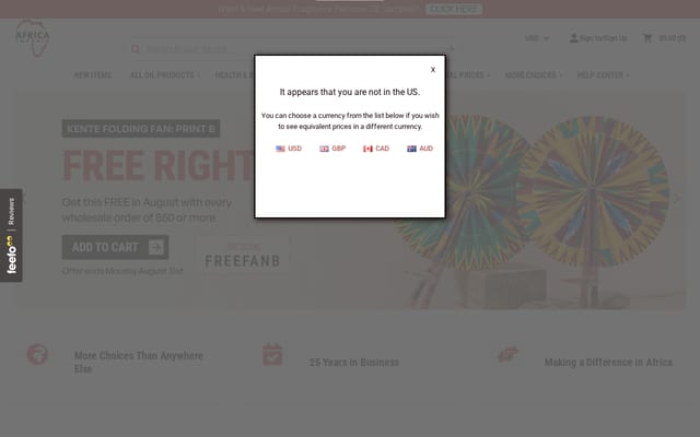 Screenshot of africaimports.com