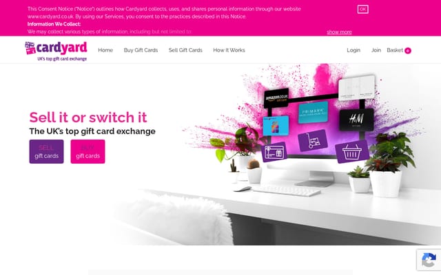 Screenshot of cardyard.co.uk