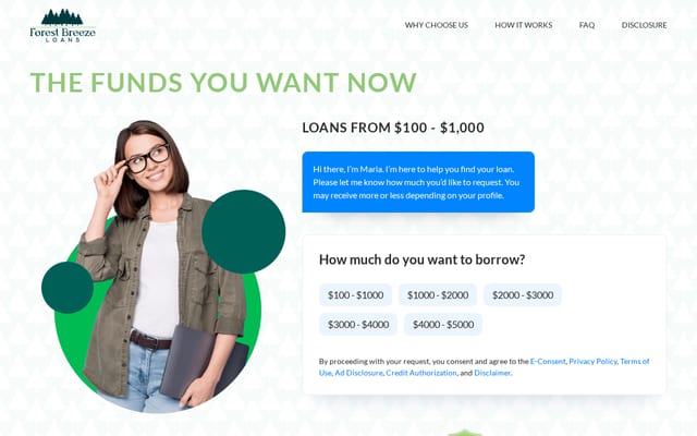Screenshot of forestbreezeloans.com