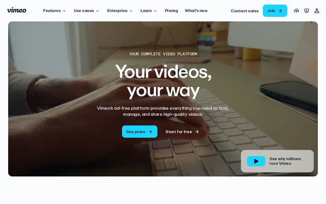 Screenshot of vimeo.com