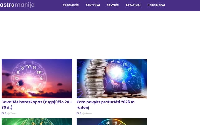 Screenshot of astromanija.lt