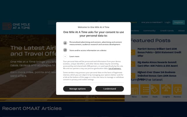 Screenshot of onemileatatime.com