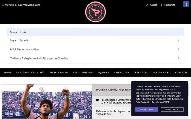 Screenshot of palermomania.com