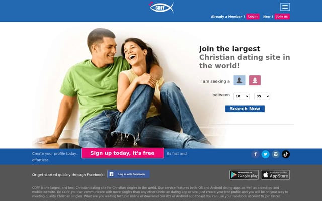Screenshot of christiandatingforfree.com
