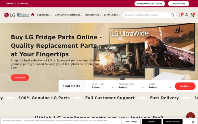 Screenshot of lgparts.com