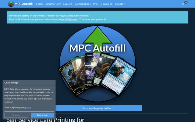 Screenshot of mpcfill.com