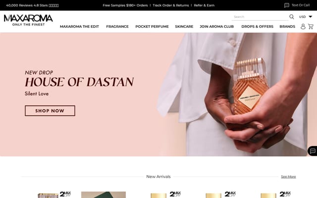 Screenshot of maxaroma.com