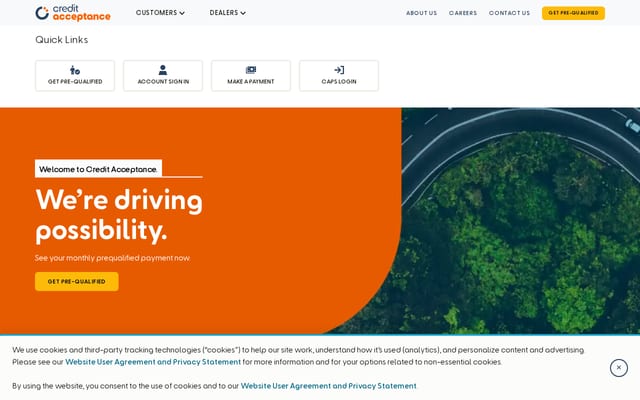 Screenshot of creditacceptance.com