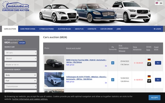 Screenshot of webautobid.eu