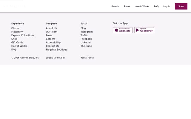 Screenshot of armoire.style