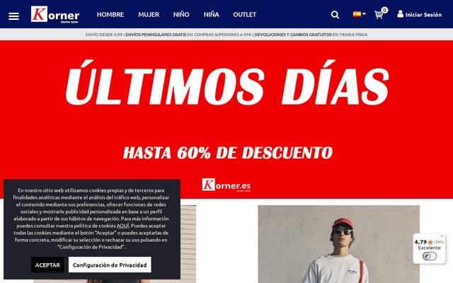 Screenshot of korner.es