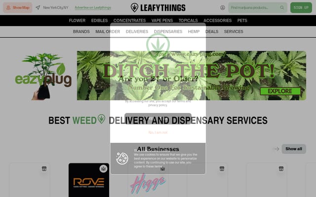 Screenshot of leafythings.com