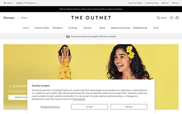 Screenshot of theoutnet.com