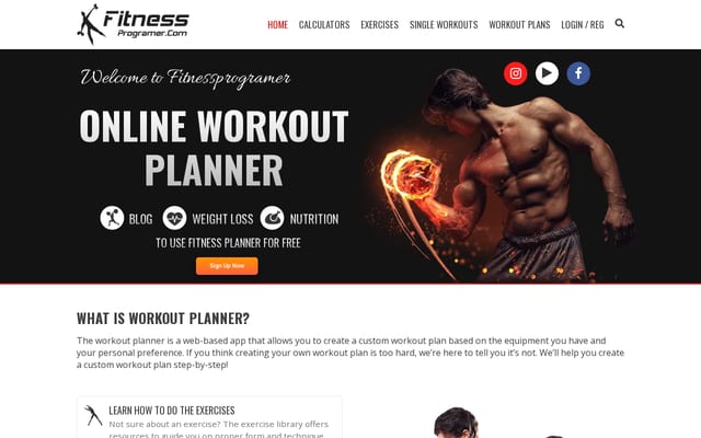 Screenshot of fitnessprogramer.com
