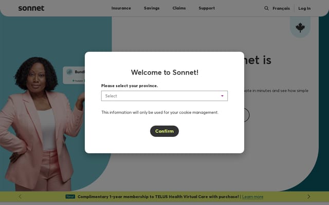 Screenshot of sonnet.ca