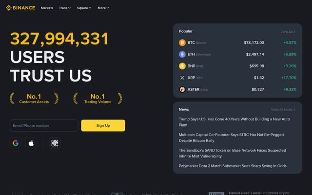 Screenshot of binance.bh