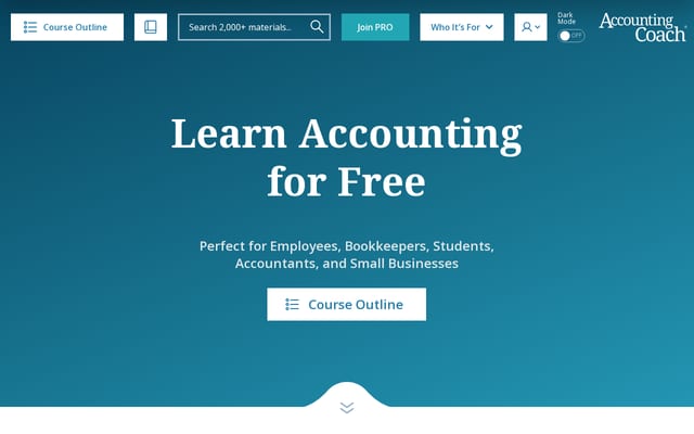 Screenshot of accountingcoach.com