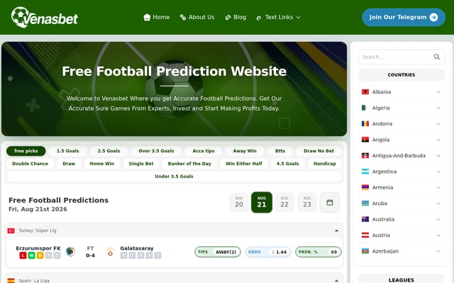 Screenshot of venasbet.com
