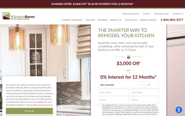 Screenshot of kitchensaver.com