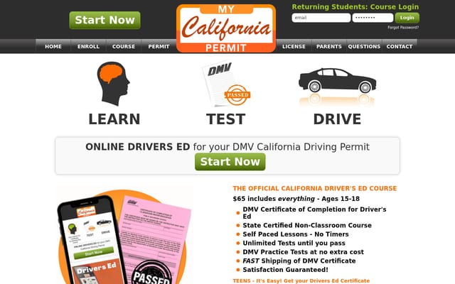 Screenshot of mycaliforniapermit.com