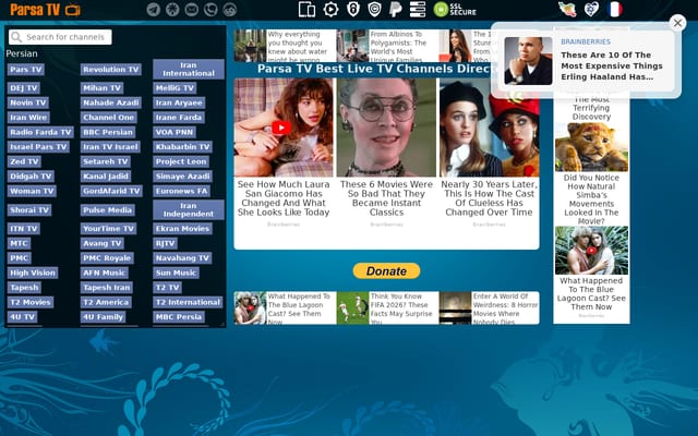 Screenshot of parsatv.com