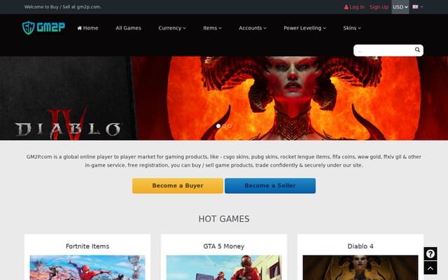 Screenshot of gm2p.com