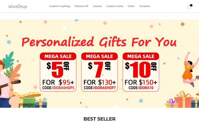 Screenshot of idorashop.com