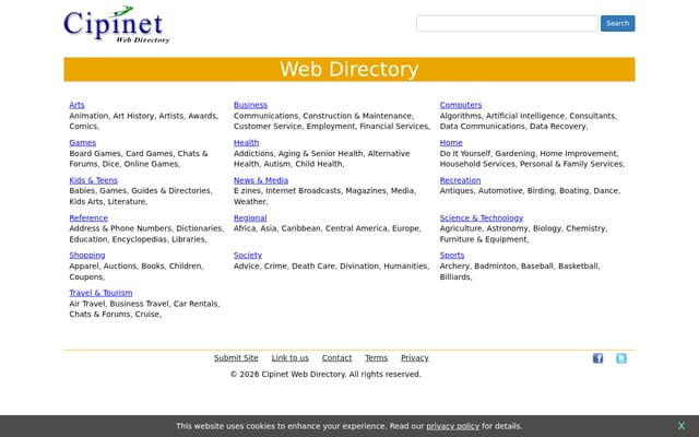 Screenshot of cipinet.com