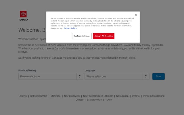 Screenshot of achetermatoyota.ca