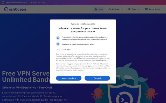 Screenshot of sshocean.com