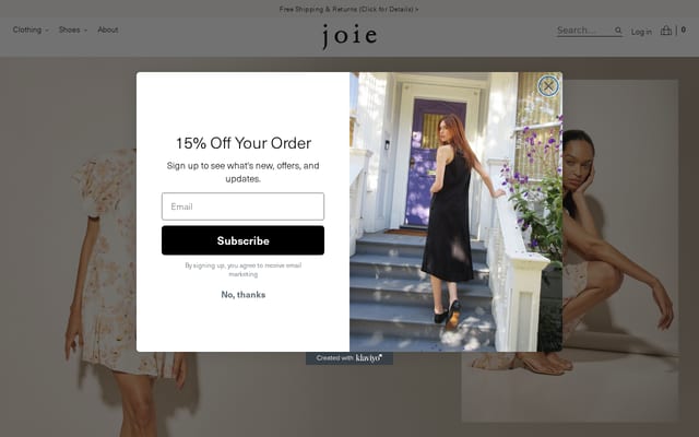 Screenshot of joie.com