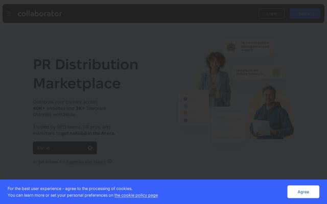 Screenshot of collaborator.pro