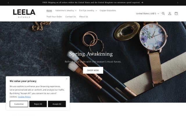 Screenshot of leelarituals.com