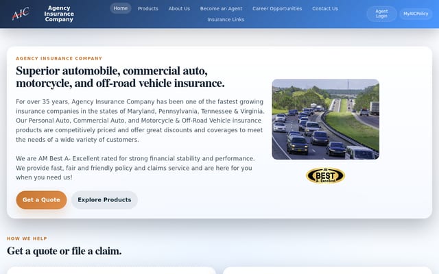 Screenshot of agencyinsurancecompany.com