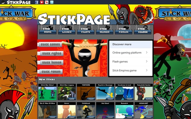Screenshot of stickpage.com