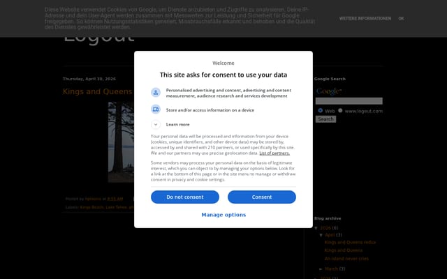 Screenshot of logout.com