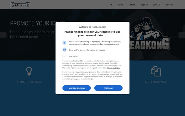 Screenshot of readkong.com