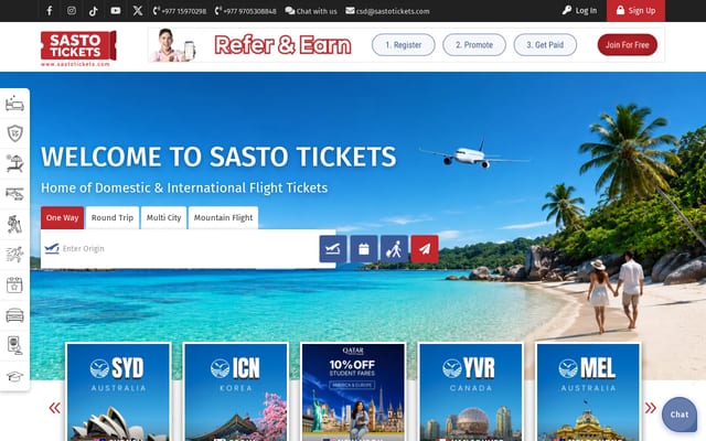 Screenshot of sastotickets.com