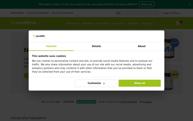 Screenshot of greatlife.se