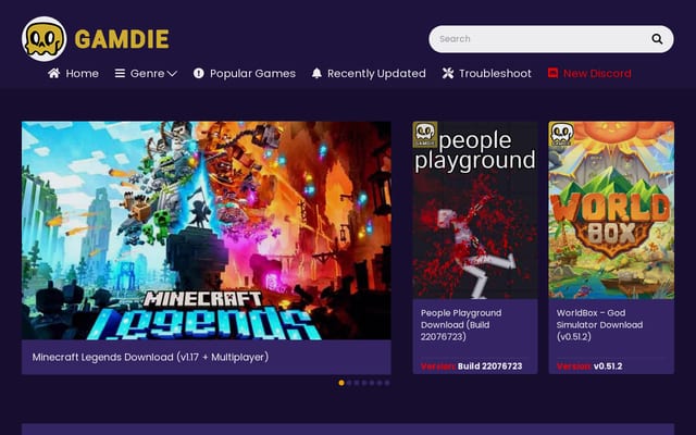 Screenshot of gamdie.com