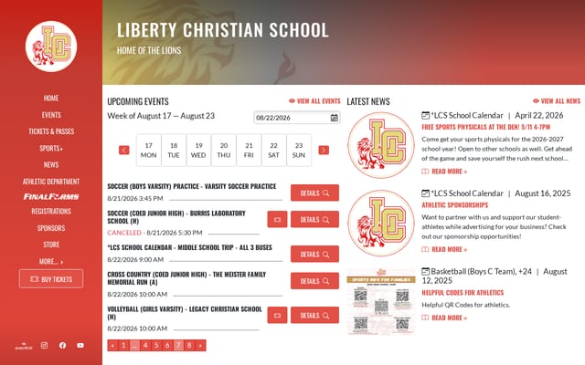 Screenshot of lclions.org