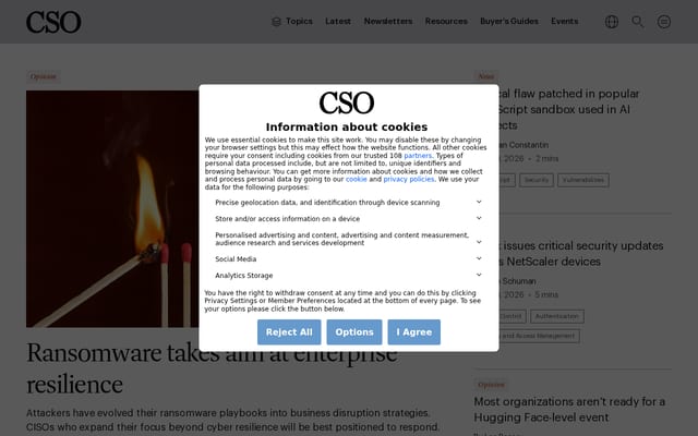 Screenshot of csoonline.com