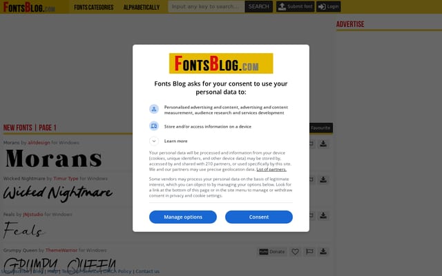 Screenshot of blogfonts.com