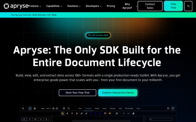 Screenshot of pdftron.com