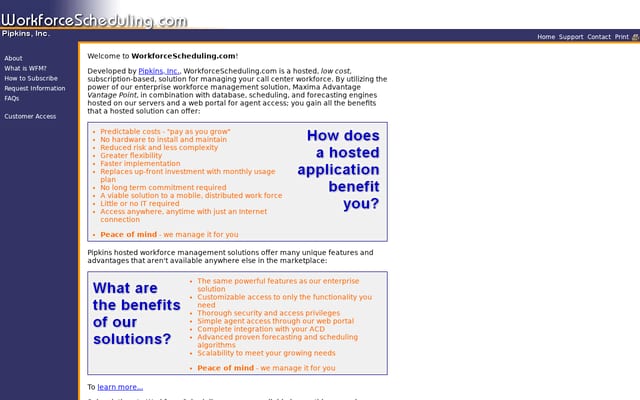 Screenshot of workforcescheduling.com