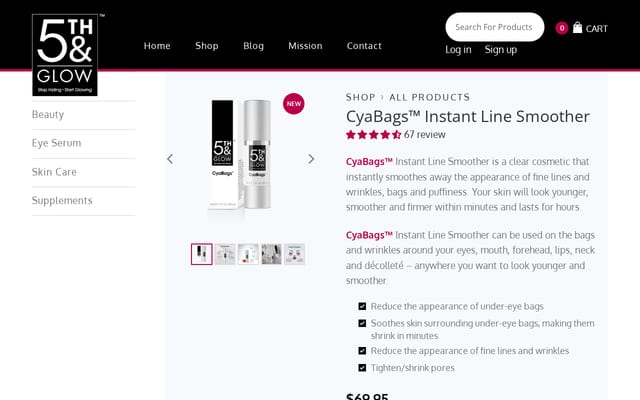 Screenshot of cyabags.com