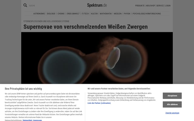 Screenshot of spektrum.de
